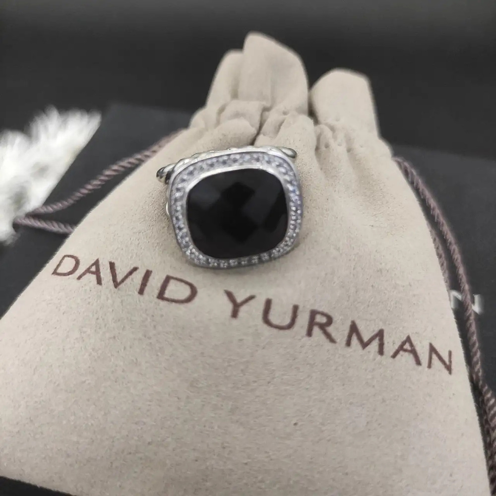 David Yurman square diamond champagne ring